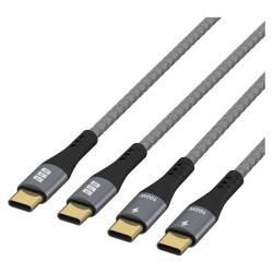 EFB USB-C Kabelset 100W PD 3.0 5A E-Marker Chip 2x2M grau — Buy in Cyprus with Fast Delivery