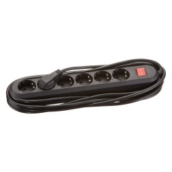 BACHMANN SMART Steckdosenleiste 6x Schutzkontakt Schalter schwarz 5m — Buy in Cyprus with Fast Delivery