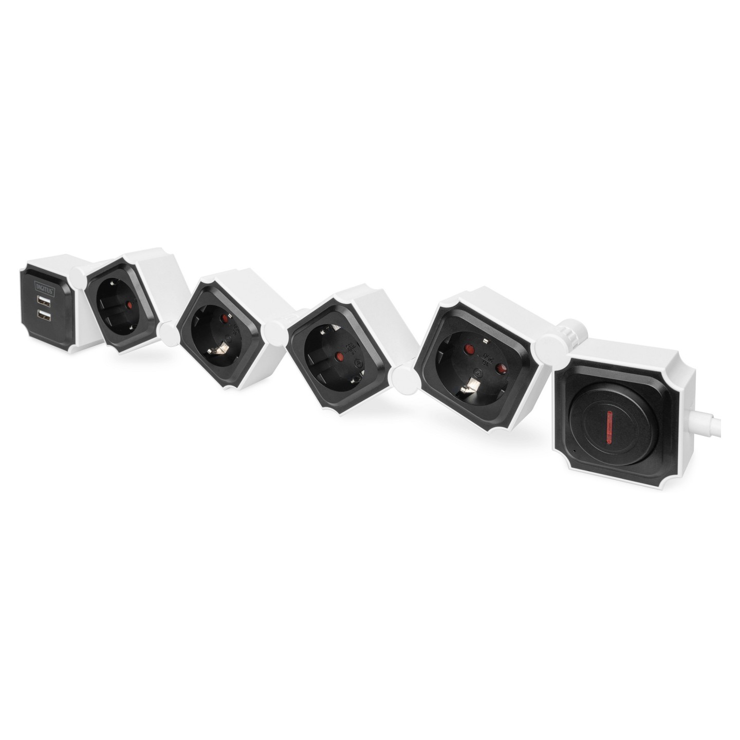 DIGITUS Steckdosenleiste 4x + 2USB. Schalter. Flexibel 1.6m — Buy in Cyprus with Fast Delivery