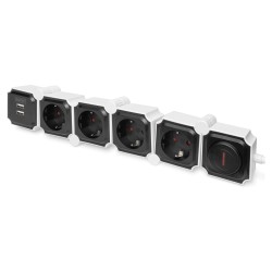 DIGITUS Steckdosenleiste 4x + 2USB. Schalter. Flexibel 1.6m — Buy in Cyprus with Fast Delivery
