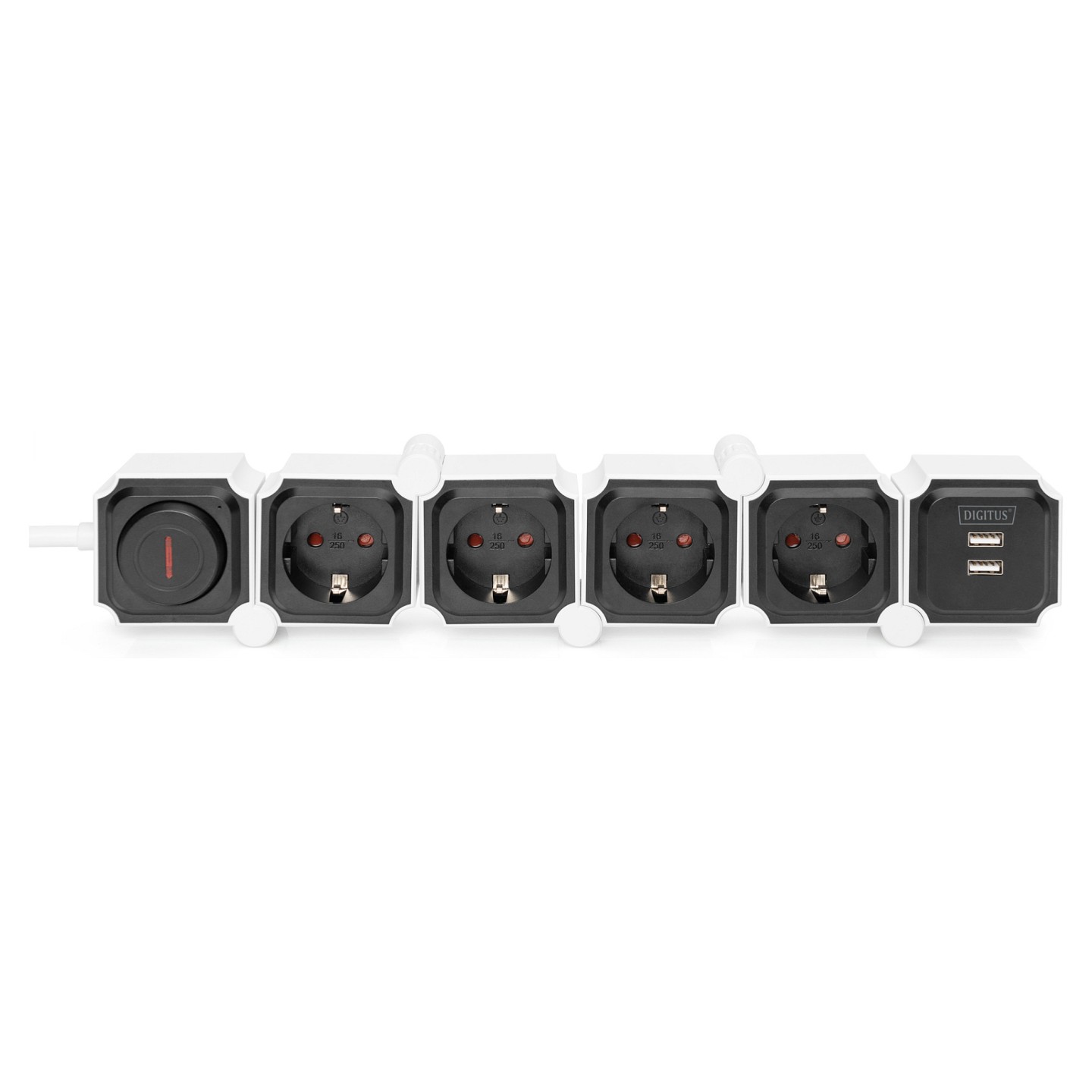 DIGITUS Steckdosenleiste 4x + 2USB. Schalter. Flexibel 1.6m — Buy in Cyprus with Fast Delivery