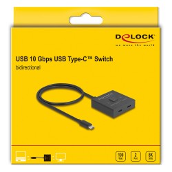 DELOCK USB 10 Gbps USB Type-C Switch 2 auf 1 bidirektional 8K — Buy in Cyprus with Fast Delivery