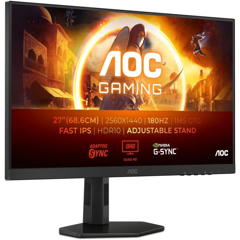 Buy AOC Q27G4XF - 27in QHD (2560x1440) 180Hz Fast IPS, 1ms, HDR10 - HDMI 2.0 + D... in Cyprus, Nicosia, Limassol, Larnaka, Pafos