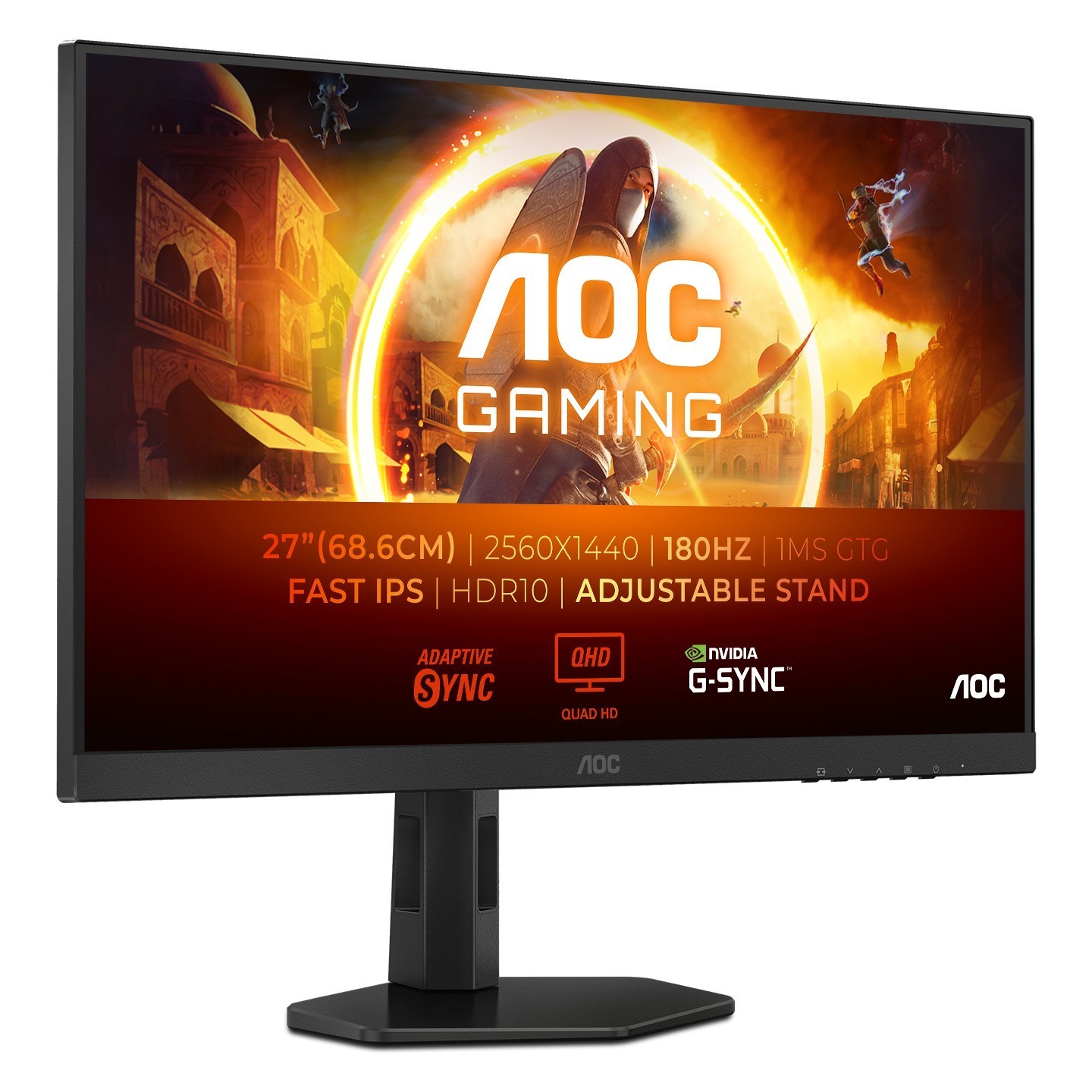 AOC Q27G4XF 27" QHD 180Hz Fast IPS 1ms HDR10 - HDMI 2.0 + DP Height/Adjustable (Boxed) — Buy in Cyprus with Fast Delivery