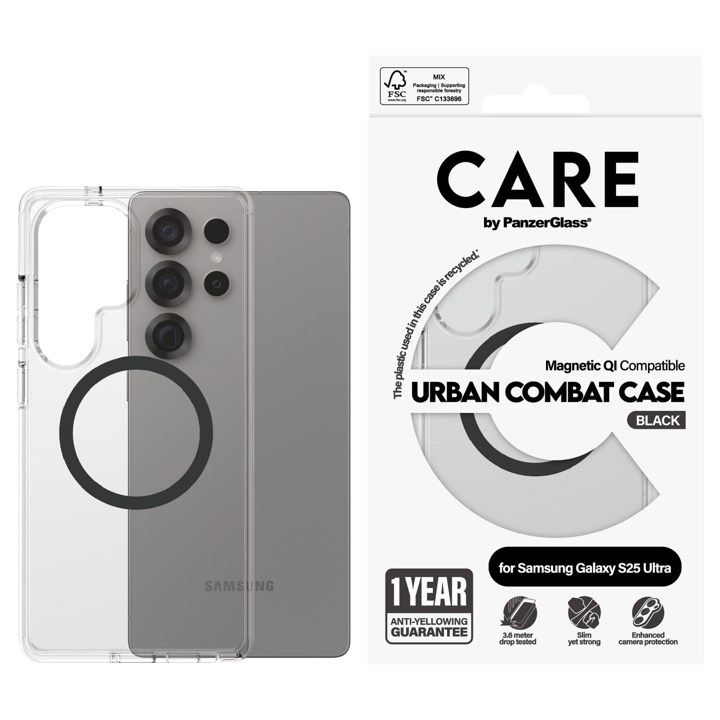 CARE Flagship Case Clear Black QI Compatible Galaxy S25 Ultra — Buy in Cyprus with Fast Delivery