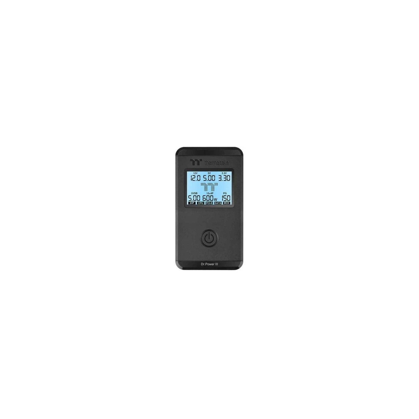 Thermaltake Dr. Power III - Power Supply Tester - Black, LCD Backlight, ATX 24-pin & SATA Support