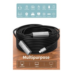 Equip Kabel USB-C3.2- to C Gen1 Akt.Erweit.St Bu 15.00m schwarz — Buy in Cyprus with Fast Delivery