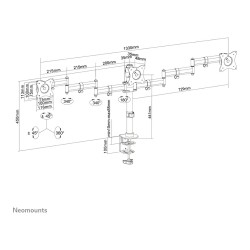 NEOMOUNTS SELECT Flat Screen Desk mount 10-27Zoll clamp grommet 3 screens 24kg Black — Buy in Cyprus with Fast Delivery