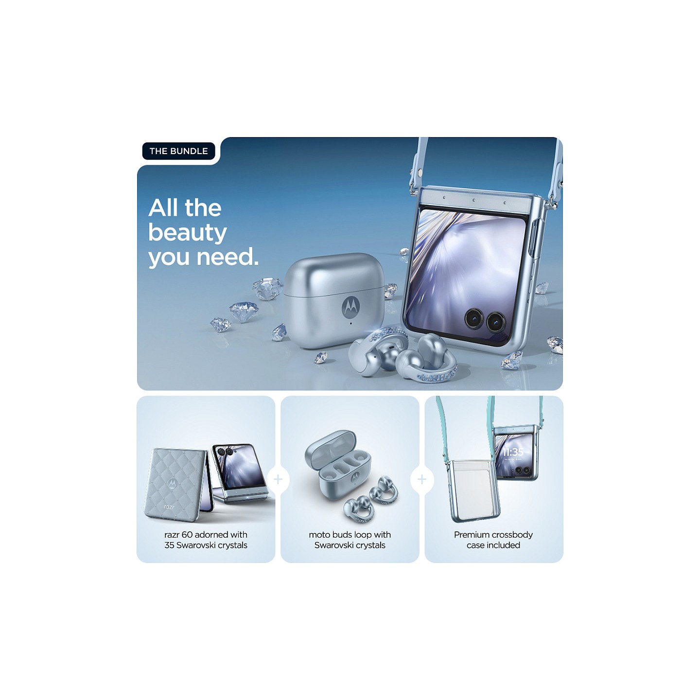 Motorola razr60 + Buds Loop Bundle Swarovski Edtition — Buy in Cyprus with Fast Delivery
