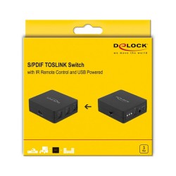 DELOCK S PDIF TOSLINK Switch 3 In 1 Out mit IR-Fernbedienung und USB Stromversorgung — Buy in Cyprus with Fast Delivery