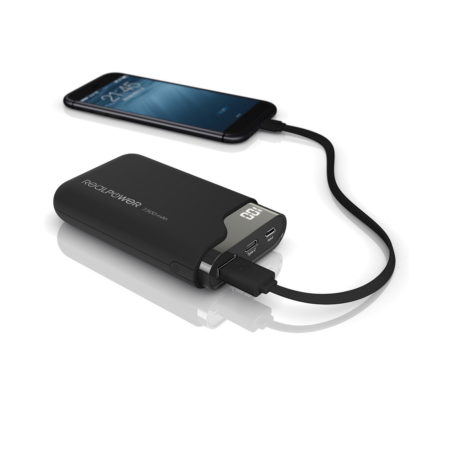 RealPower Powerbank PB-7500C schwarz 7.500mAh — Buy in Cyprus with Fast Delivery