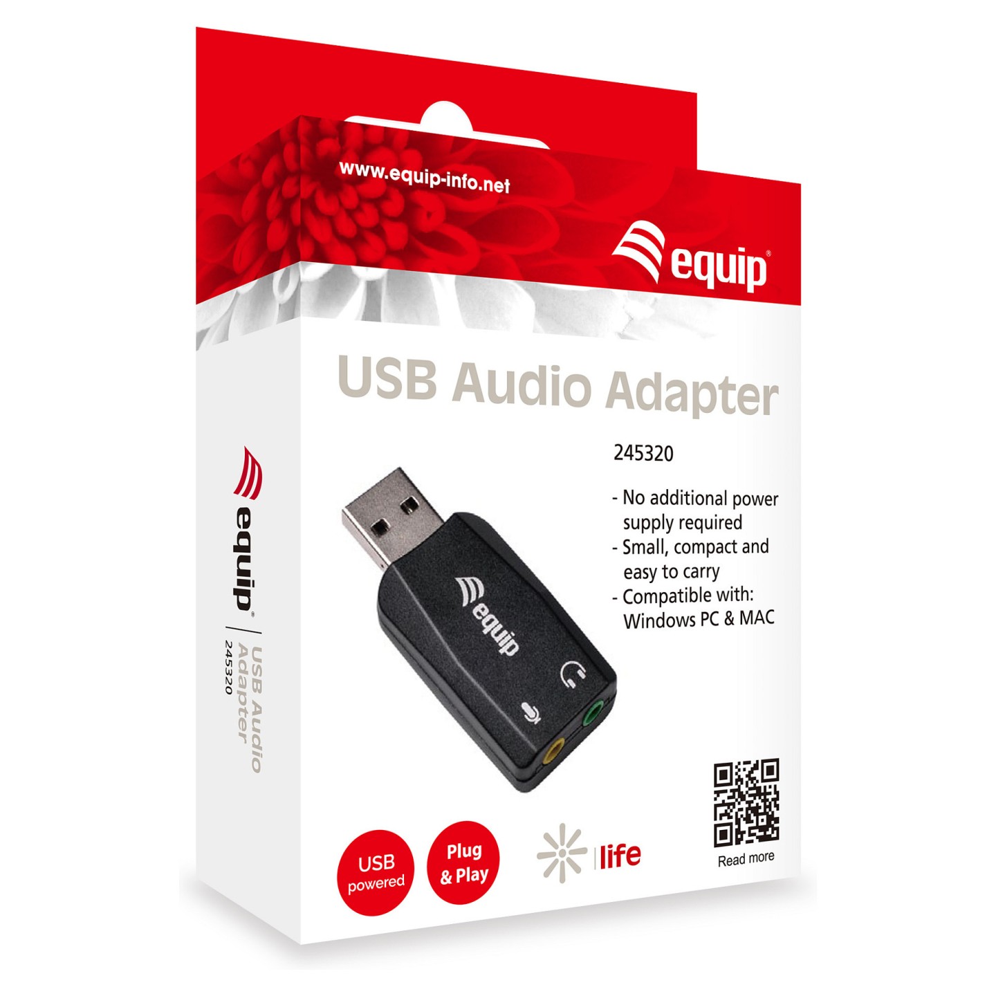 Equip Adapter USB-A- to 2x3.5mm St Bu schwarz — Buy in Cyprus with Fast Delivery