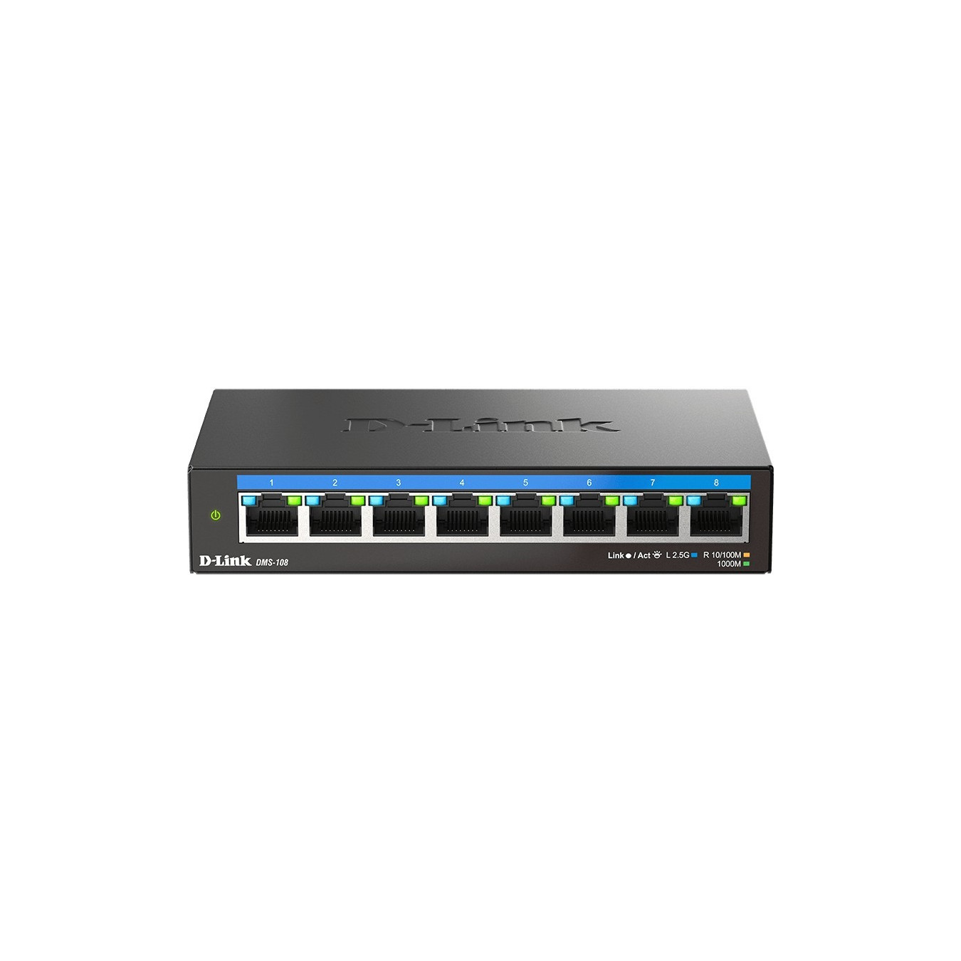 D-Link DMS-108 - 8-Port 2.5G Multi-Gig Unmanaged L2 Desktop Switch - Black — Buy in Cyprus with Fast Delivery