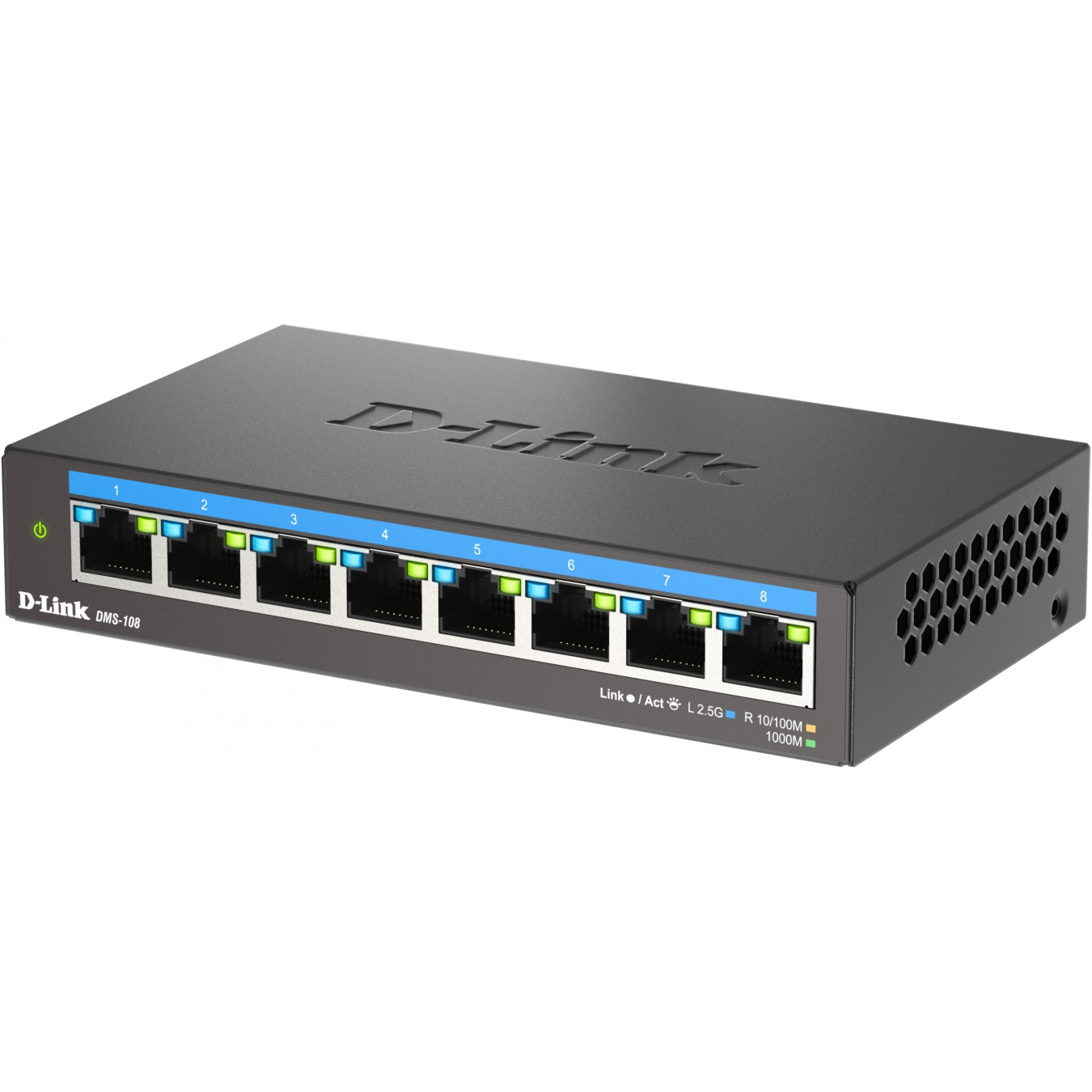 D-Link DMS-108 - 8-Port 2.5G Multi-Gig Unmanaged L2 Desktop Switch - Black — Buy in Cyprus with Fast Delivery
