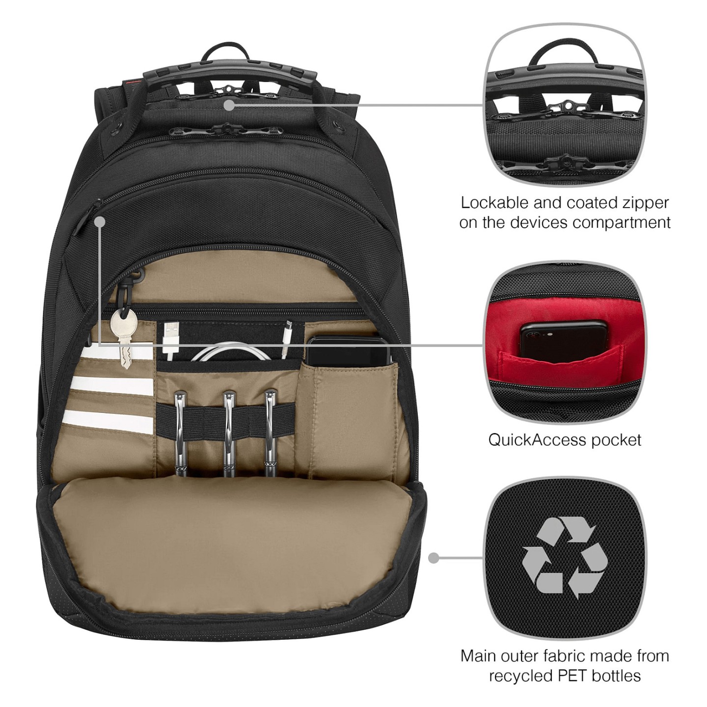 WENGER Legacy Black Series 40.64cm 16Zoll Laptop Backpack Black — Buy in Cyprus with Fast Delivery
