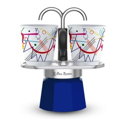 Bialetti Mini Express - Espressokocher-Set - blau + 2 Becher aus Arte Collection Kandinsky — Buy in Cyprus with Fast Delivery