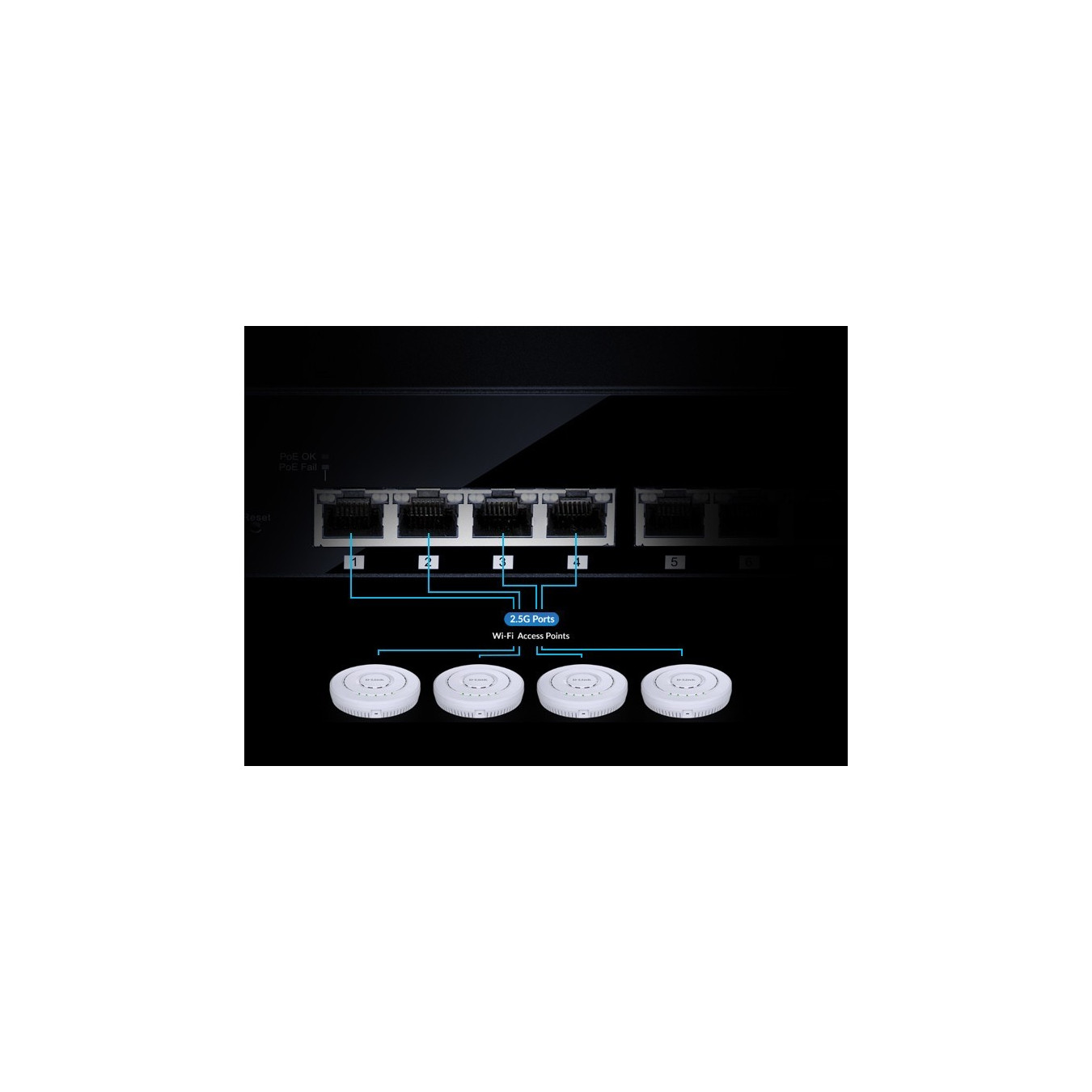 D-Link DMS-108 - 8-Port 2.5G Multi-Gig Unmanaged L2 Desktop Switch - Black — Buy in Cyprus with Fast Delivery