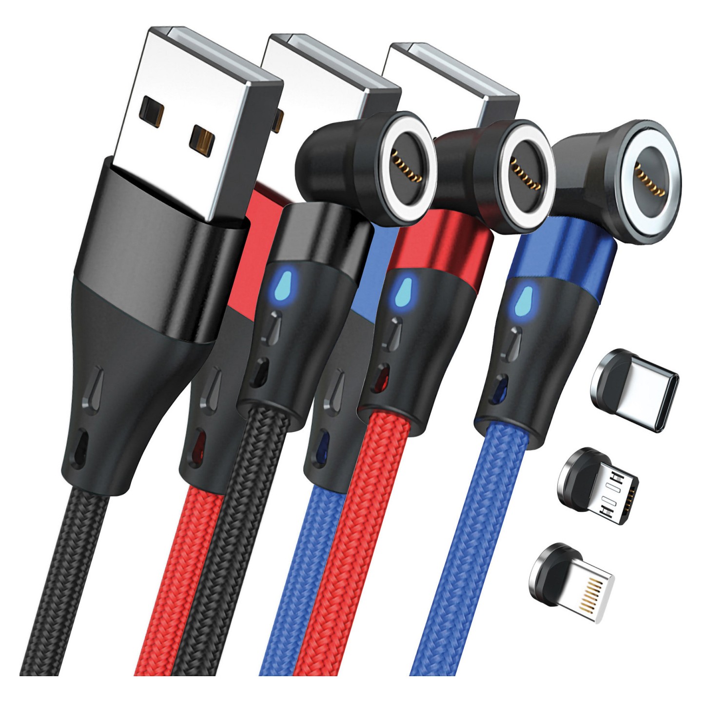 RealPower Magnetic cable 3 Amp Set.1m.3 Kabel mit Adaptern — Buy in Cyprus with Fast Delivery