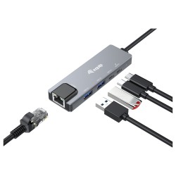 Equip Adapter USB-C - to RJ45 10 100 1000 2500 Mbps + USB 3.2 — Buy in Cyprus with Fast Delivery