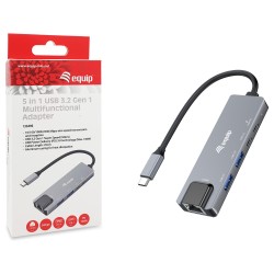 Equip Adapter USB-C - to RJ45 10 100 1000 2500 Mbps + USB 3.2 — Buy in Cyprus with Fast Delivery