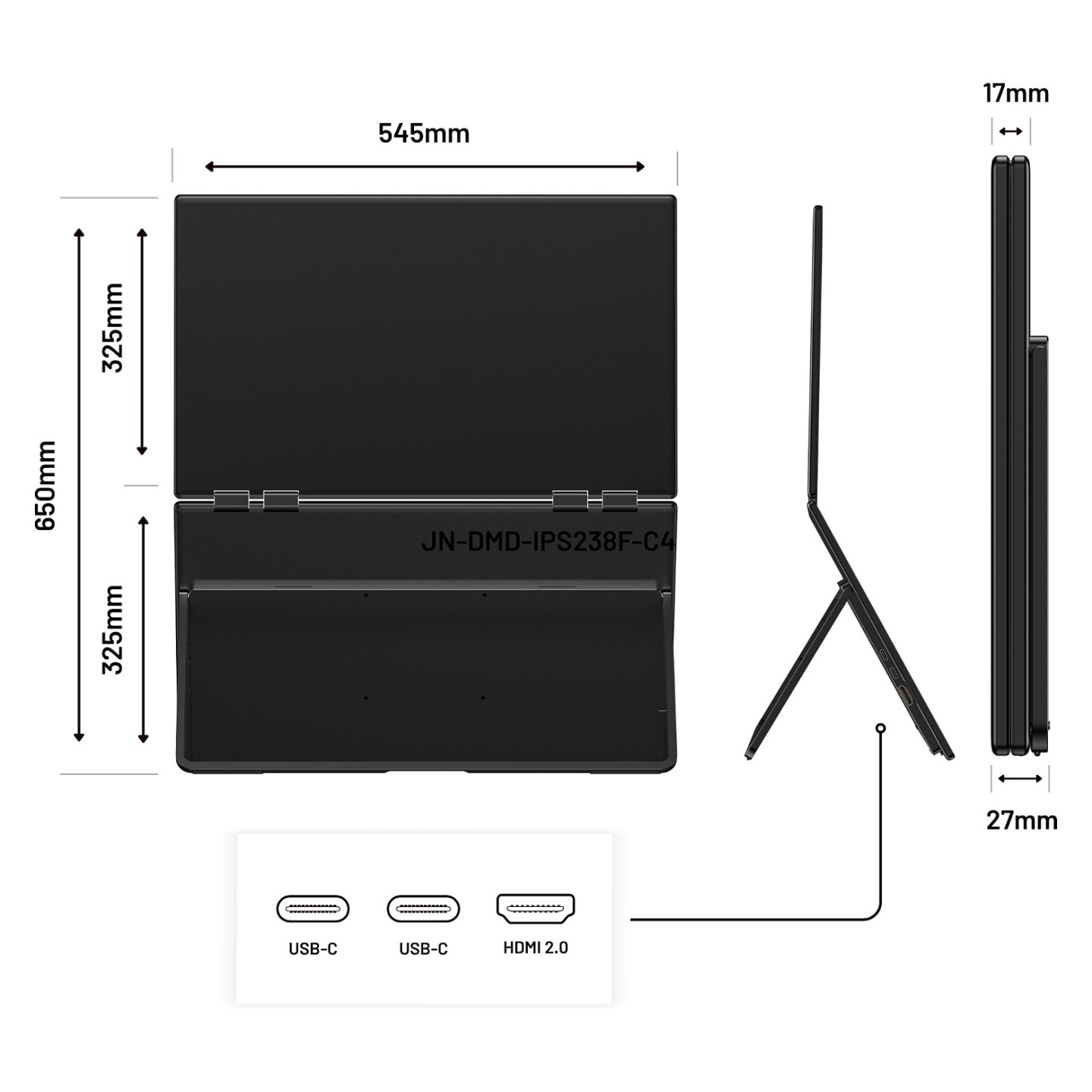 JapanNext FHD Doppelmonitor 60.45cm (23.8') — Buy in Cyprus with Fast Delivery