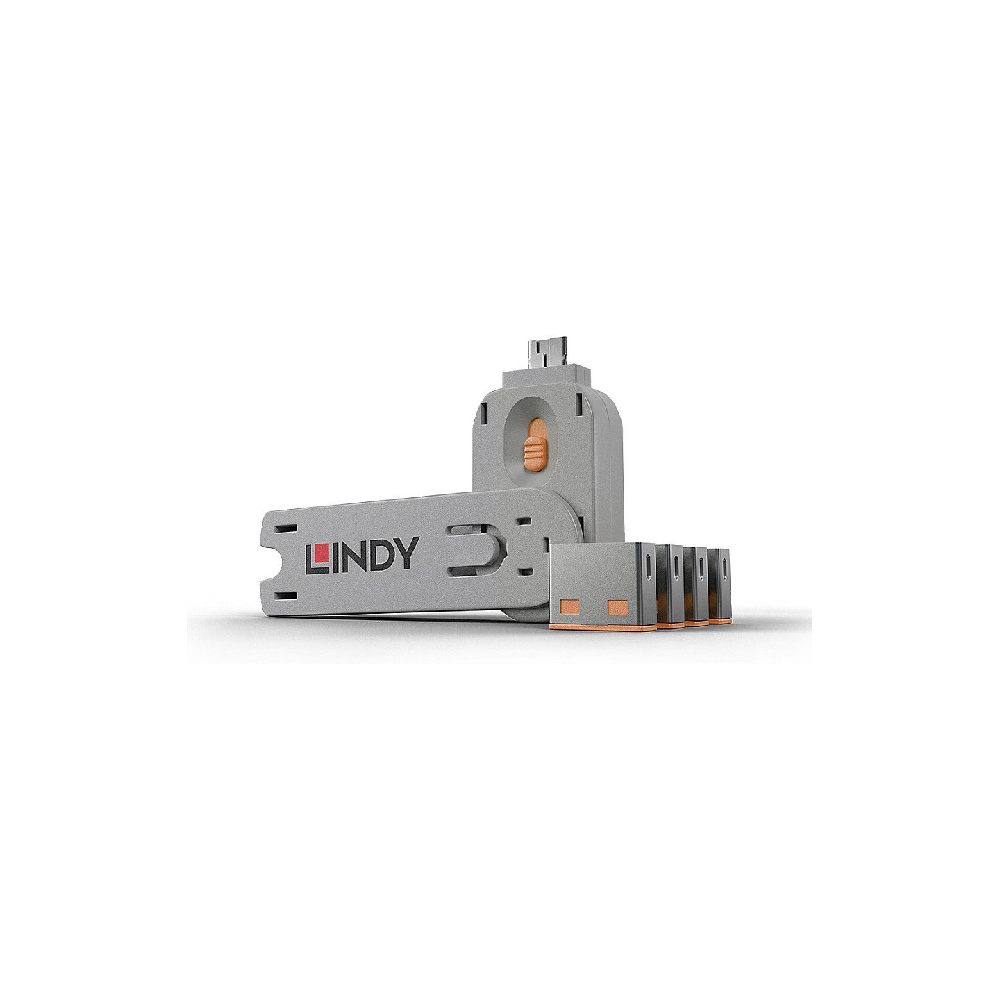 LINDY USB Typ A Portschlüssel 4xOrange mit Schlüssel — Buy in Cyprus with Fast Delivery