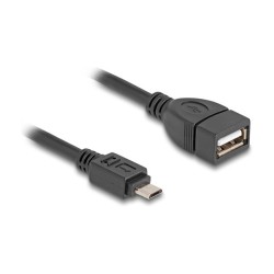 DELOCK USB 2.0 OTG Kabel Typ Micro-B Stecker zu Typ-A Buchse 11cm — Buy in Cyprus with Fast Delivery