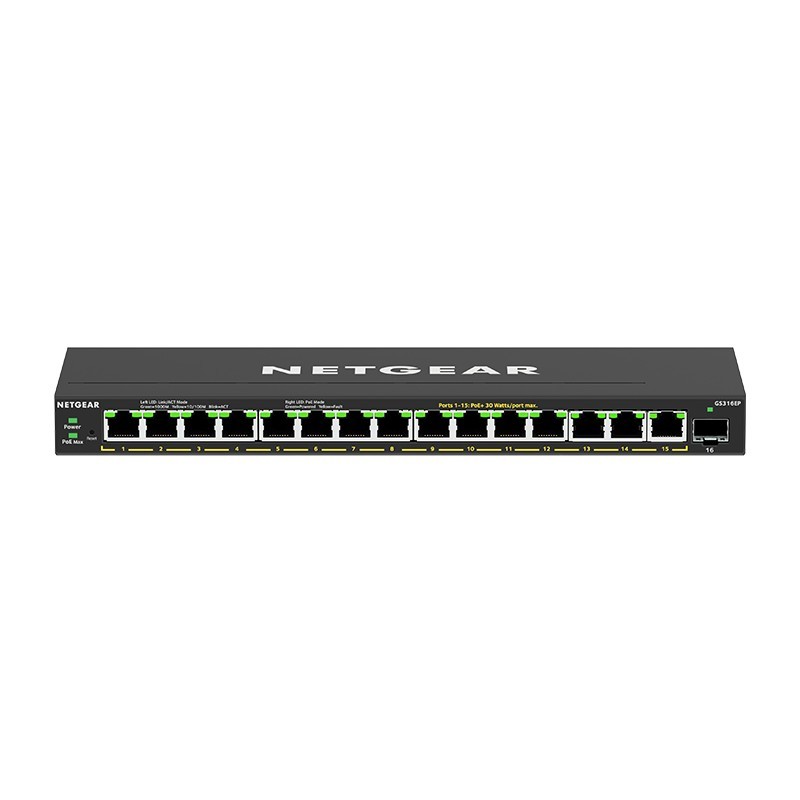 Buy NETGEAR GS316EP-100PES - 16-Port PoE+ Gigabit Switch, 180W Budget, 15x RJ45 ... in Cyprus, Nicosia, Limassol, Larnaka, Pafos