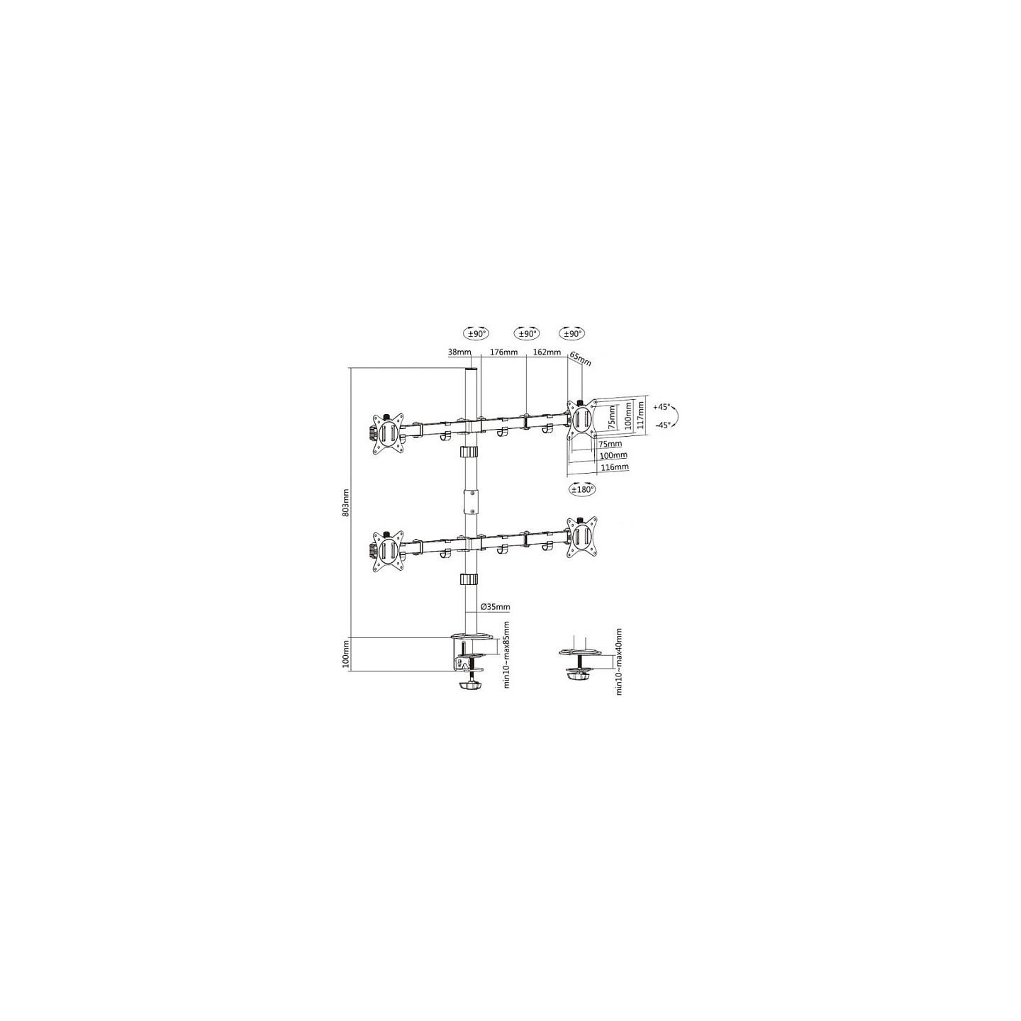 equip Tischhalterung 17' - 32' 4TFT je 9kg 360 schwarz — Buy in Cyprus with Fast Delivery
