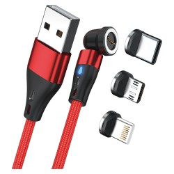 RealPower Magnetic cable 3 Amp.2m.rot mit Adaptern — Buy in Cyprus with Fast Delivery