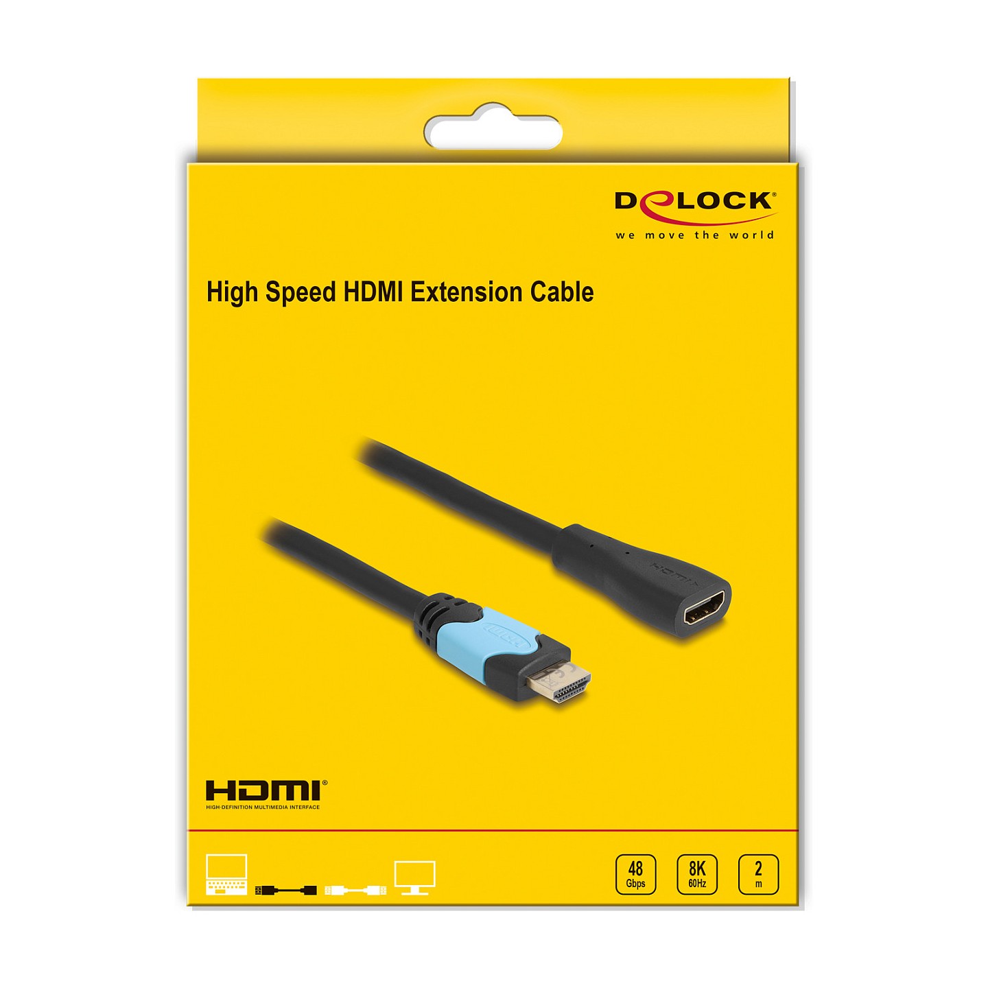 DELOCK High Speed HDMI Verlngerungskabel 48 Gbps 8K 60Hz 2m — Buy in Cyprus with Fast Delivery