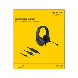 Gaming Headset Over-Ear mit 3.5 mm Klinkenstecker und blauem LED Licht für PC. Notebook und Spielekonsolen