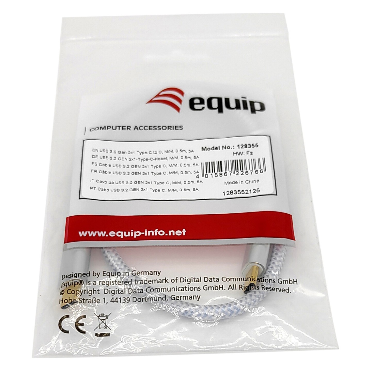 Equip Kabel USB-C 3.2 - to C St St 2.00m 5A 4K 60Hz ws — Buy in Cyprus with Fast Delivery
