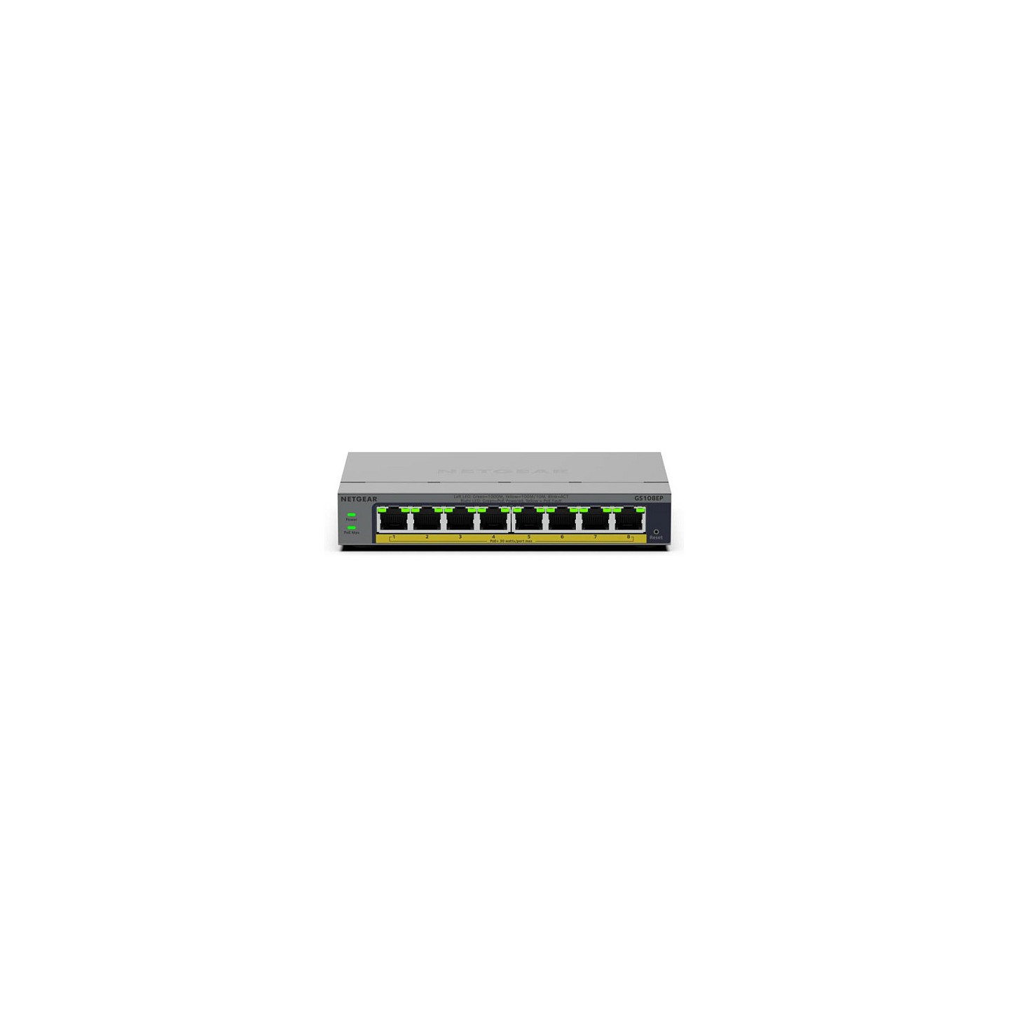 NETGEAR Easy Smart GS108EP - Switch - L3 - Smart - 8 x 10 100 1000 (PoE+) - Desktop. wandmontierbar - PoE+ (62 W)