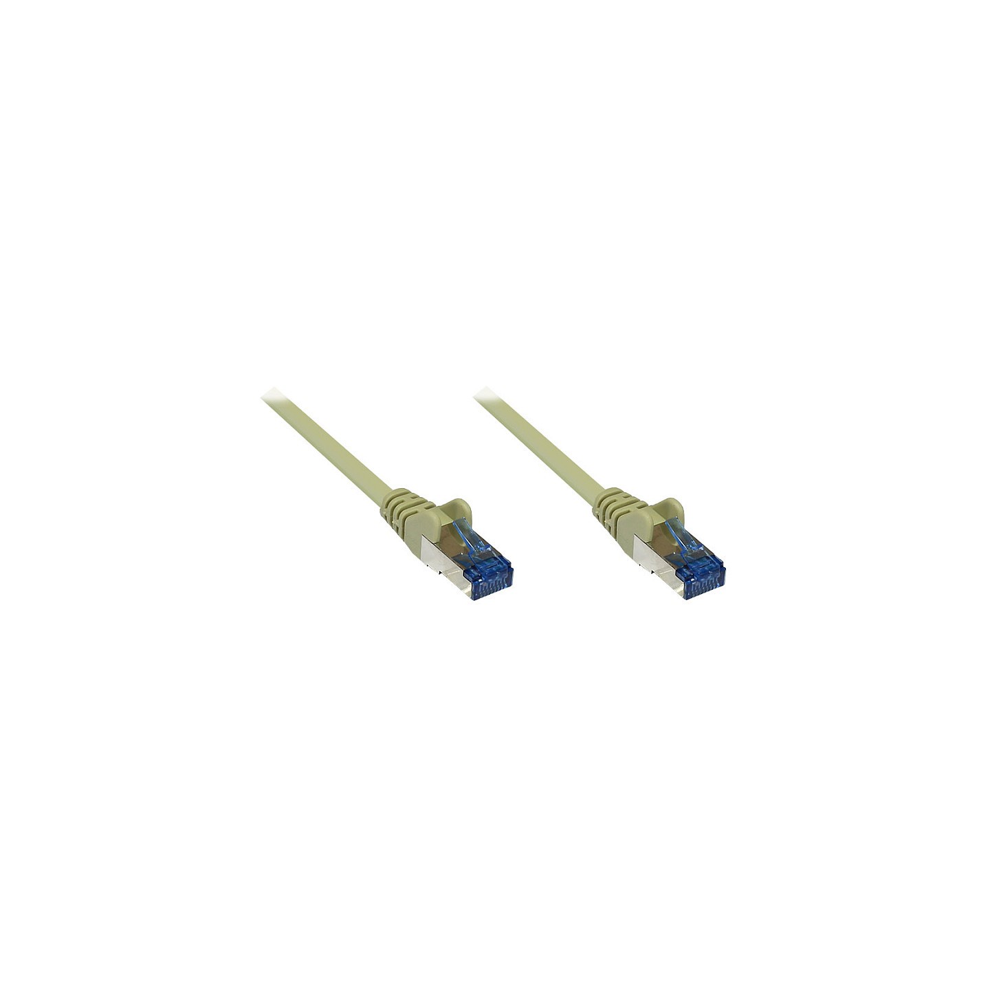 GoodConnections Patchkabel mit Rastnasenschutz. Cat. 6A. S FTP. PiMF. halogenfrei. 500MHz. grau. 0.5m.