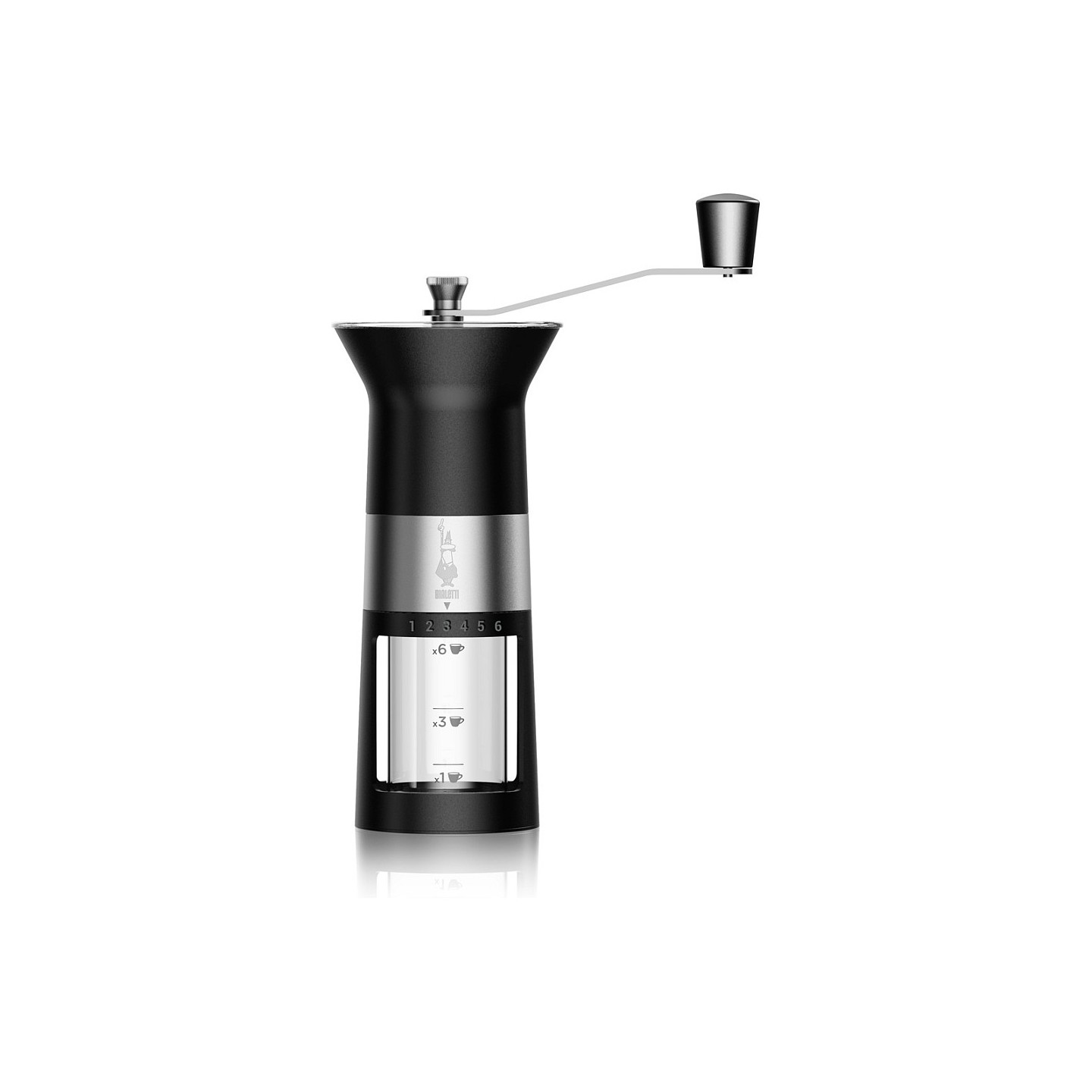 Bialetti Premium-Kaffeemühle (manuell) mit Edelstahlmahlwerk - schwarz — Buy in Cyprus with Fast Delivery