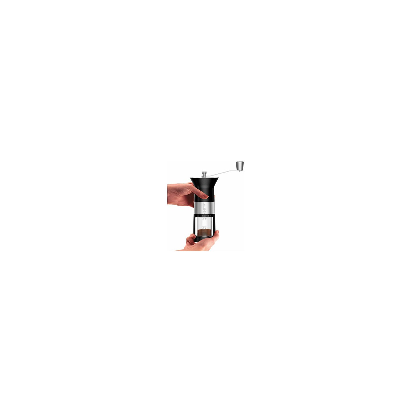 Bialetti Premium-Kaffeemühle (manuell) mit Edelstahlmahlwerk - schwarz — Buy in Cyprus with Fast Delivery