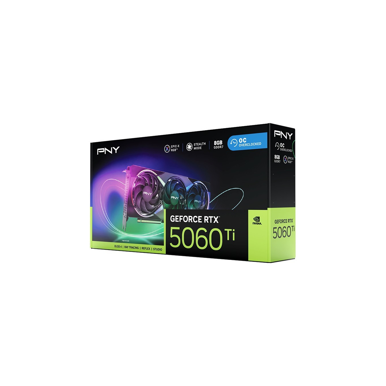 PNY GeForce RTX 5060 Ti EPIC-X Verto ARGB OC - 8GB GDDR7, 2407/2692 MHz, Triple-Fan, HDMI 2.1b + 3x DP
