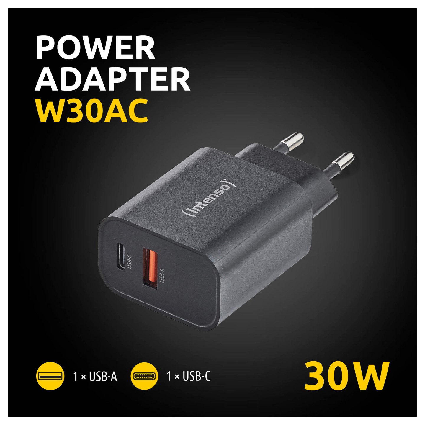 Intenso Power Adapter W30AC. Schwarz — Buy in Cyprus with Fast Delivery