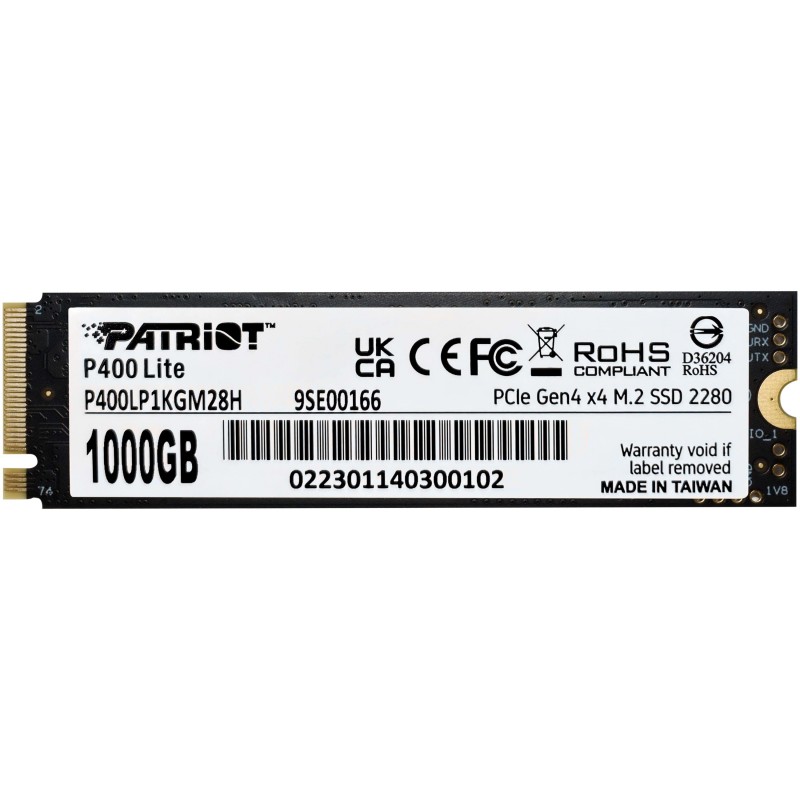 Buy Patriot P400 Lite - 1TB M.2 2280 NVMe PCIe Gen4 x4 SSD - Black/White in Cyprus, Nicosia, Limassol, Larnaka, Pafos