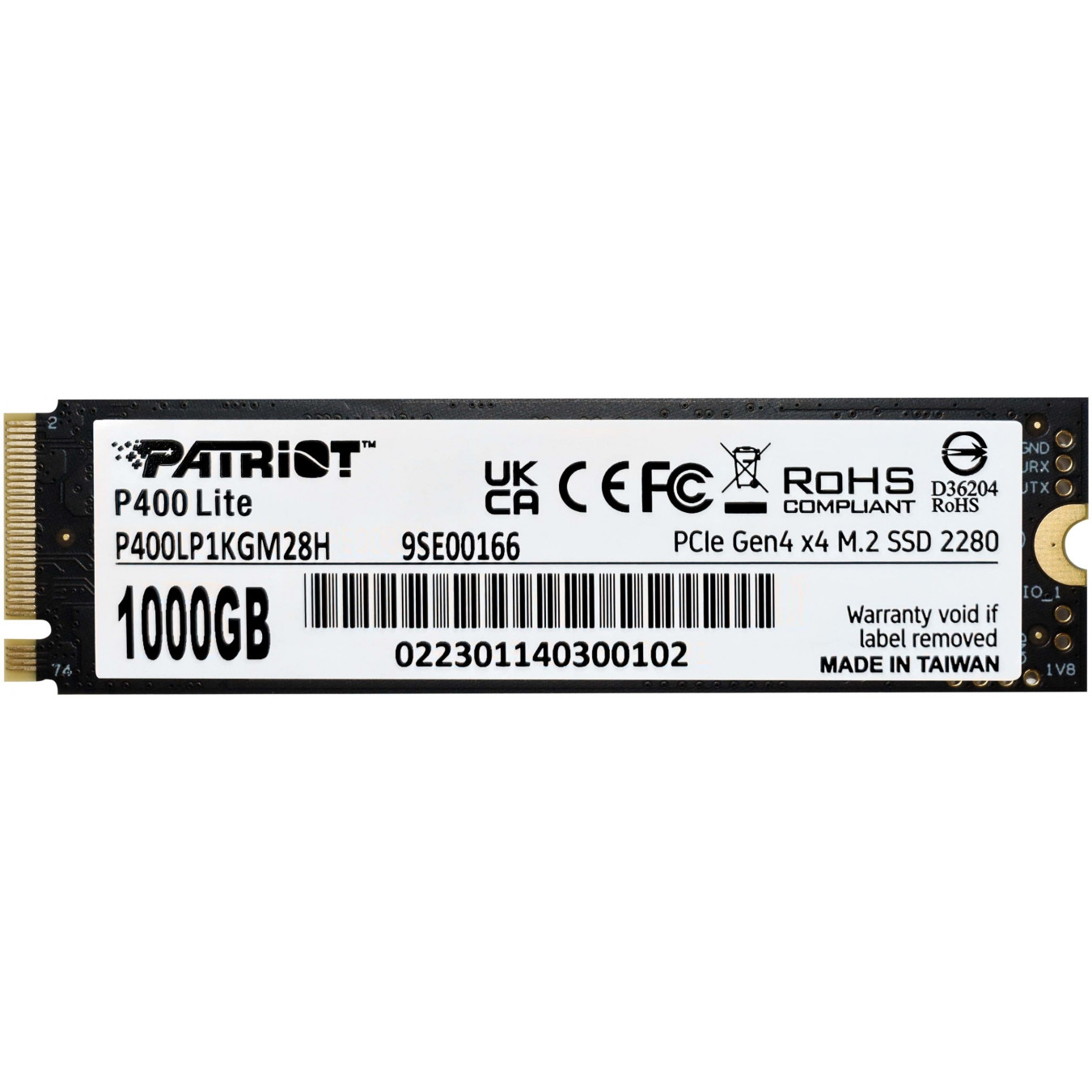 Patriot P400 Lite - 1TB M.2 2280 NVMe PCIe Gen4 x4 SSD - Black/White — Buy in Cyprus with Fast Delivery