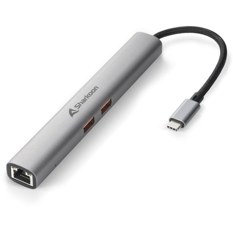 Buy Sharkoon OfficePal Combo Adapter - Dark Grey Aluminum - 2x USB-A, 2x USB-C, ... in Cyprus, Nicosia, Limassol, Larnaka, Pafos