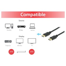 Equip DisplayPort 1.4 St St10.00m 8K 60Hz komp.HDCP schwarz — Buy in Cyprus with Fast Delivery