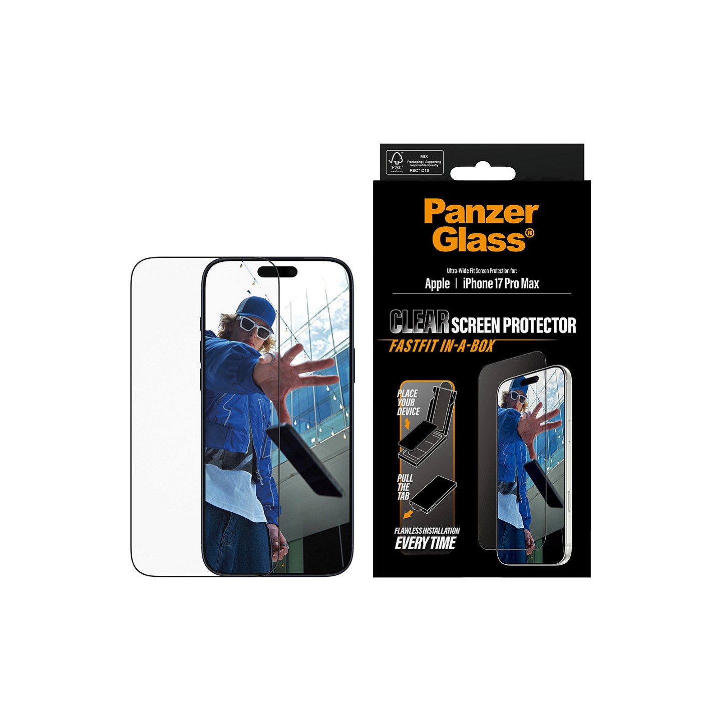 PanzerGlass Schutzgl black Frame iPhone 17 Pro Max UWF Fastfit — Buy in Cyprus with Fast Delivery