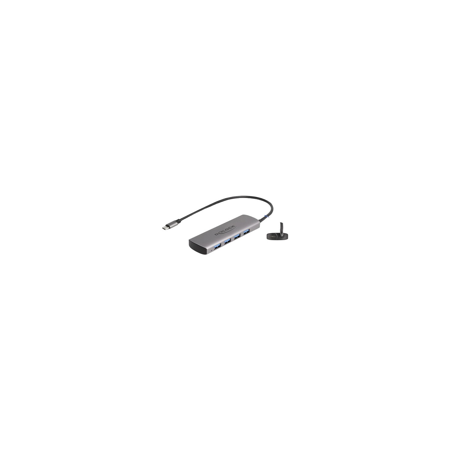 DELOCK USB 10 Gbps 4 Port USB Typ-A Hub mit USB Type-C Anschluss und zustzlicher Strombuchse