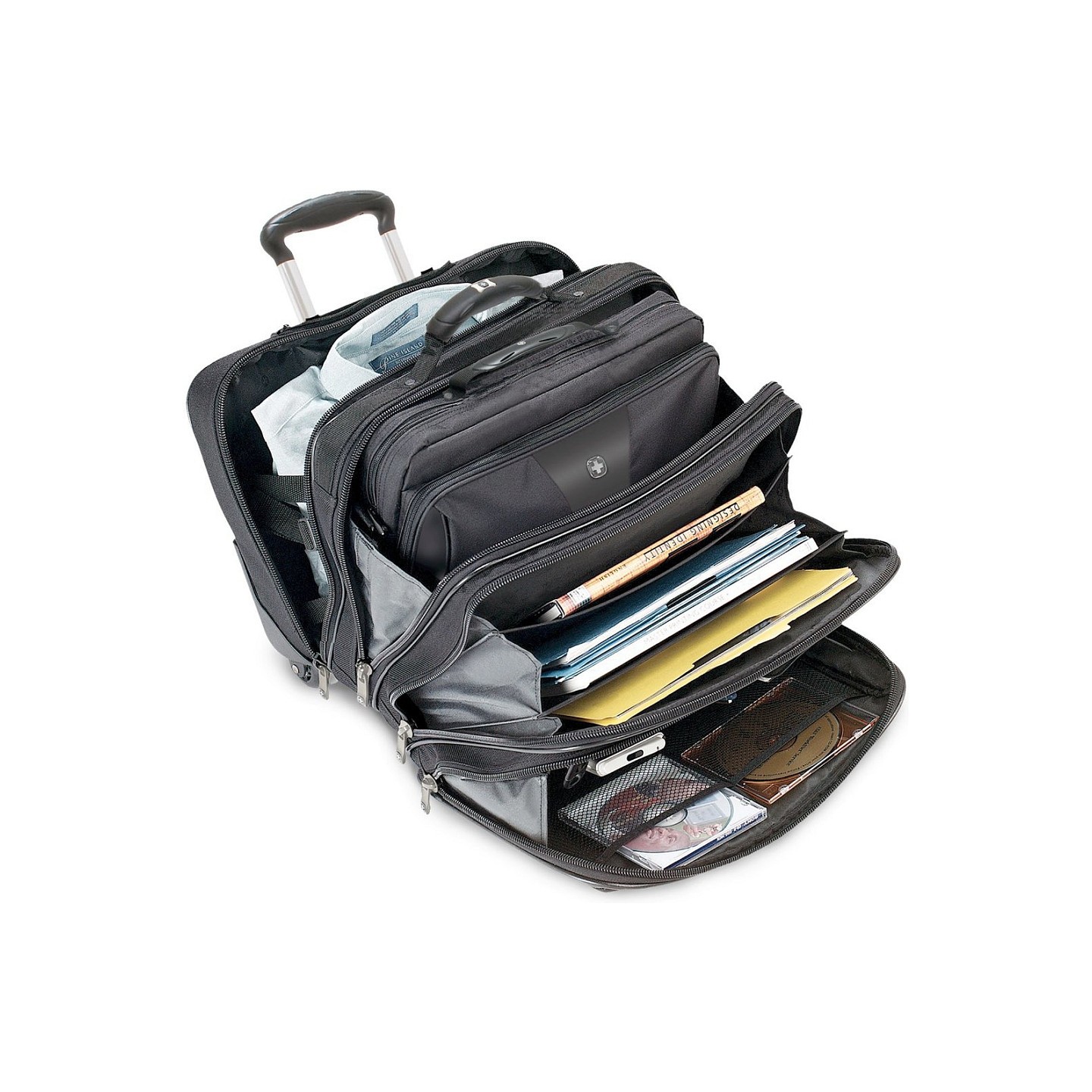 WENGER Patriot 2teiliges Buniness-Set 43.2cm 17Zoll Trolley schwarz - mit passendem Notebookkoffer 39cm 15.4Zoll