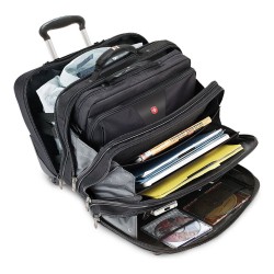 WENGER Patriot 2teiliges Buniness-Set 43.2cm 17Zoll Trolley schwarz - mit passendem Notebookkoffer 39cm 15.4Zoll