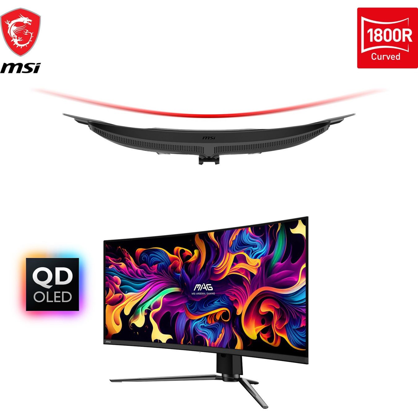 MSI MAG 341CQPDE - 34in Curved QD-OLED Ultrawide 3440x1440 175Hz 0.03ms Black — Buy in Cyprus with Fast Delivery