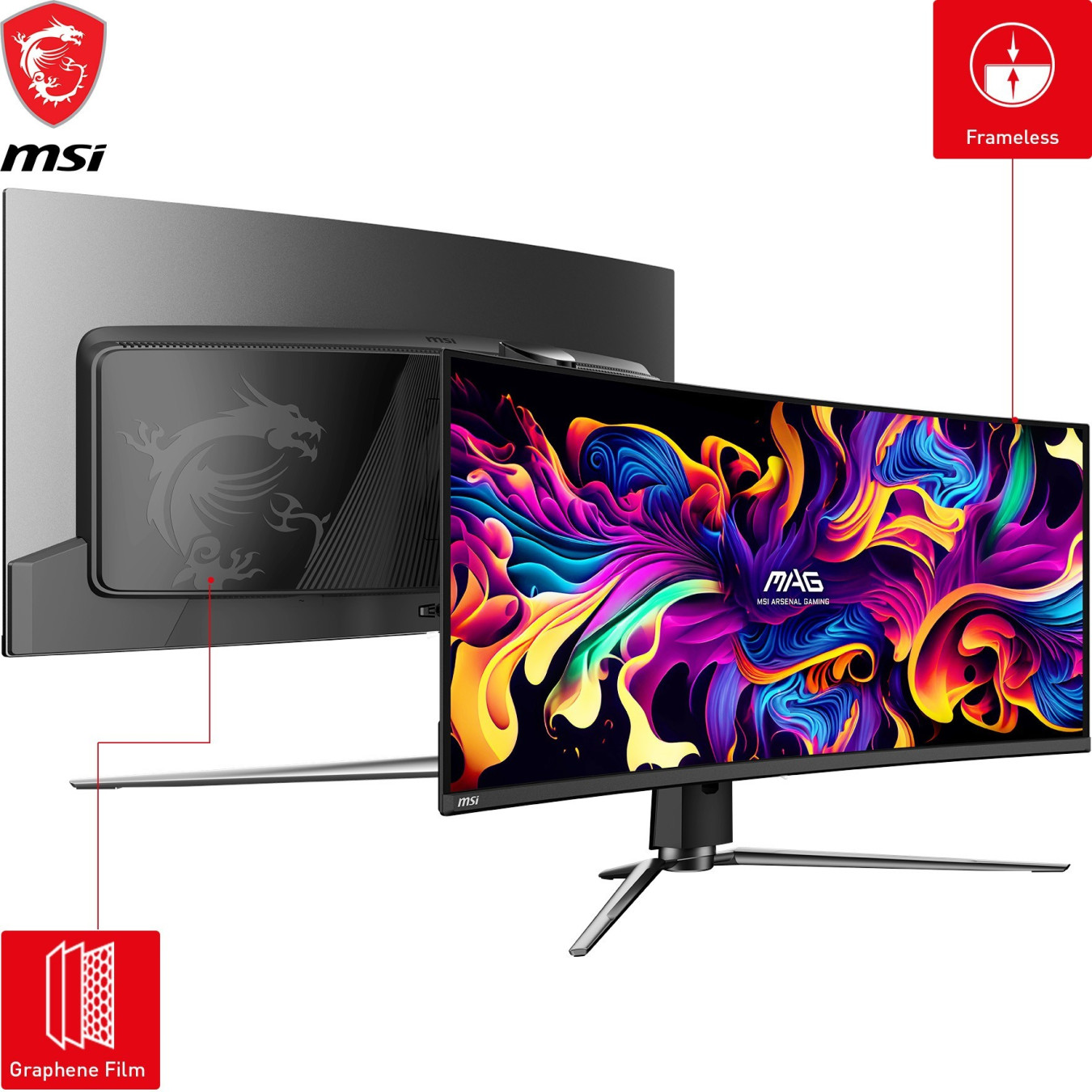 MSI MAG 341CQPDE - 34in Curved QD-OLED Ultrawide 3440x1440 175Hz 0.03ms Black — Buy in Cyprus with Fast Delivery