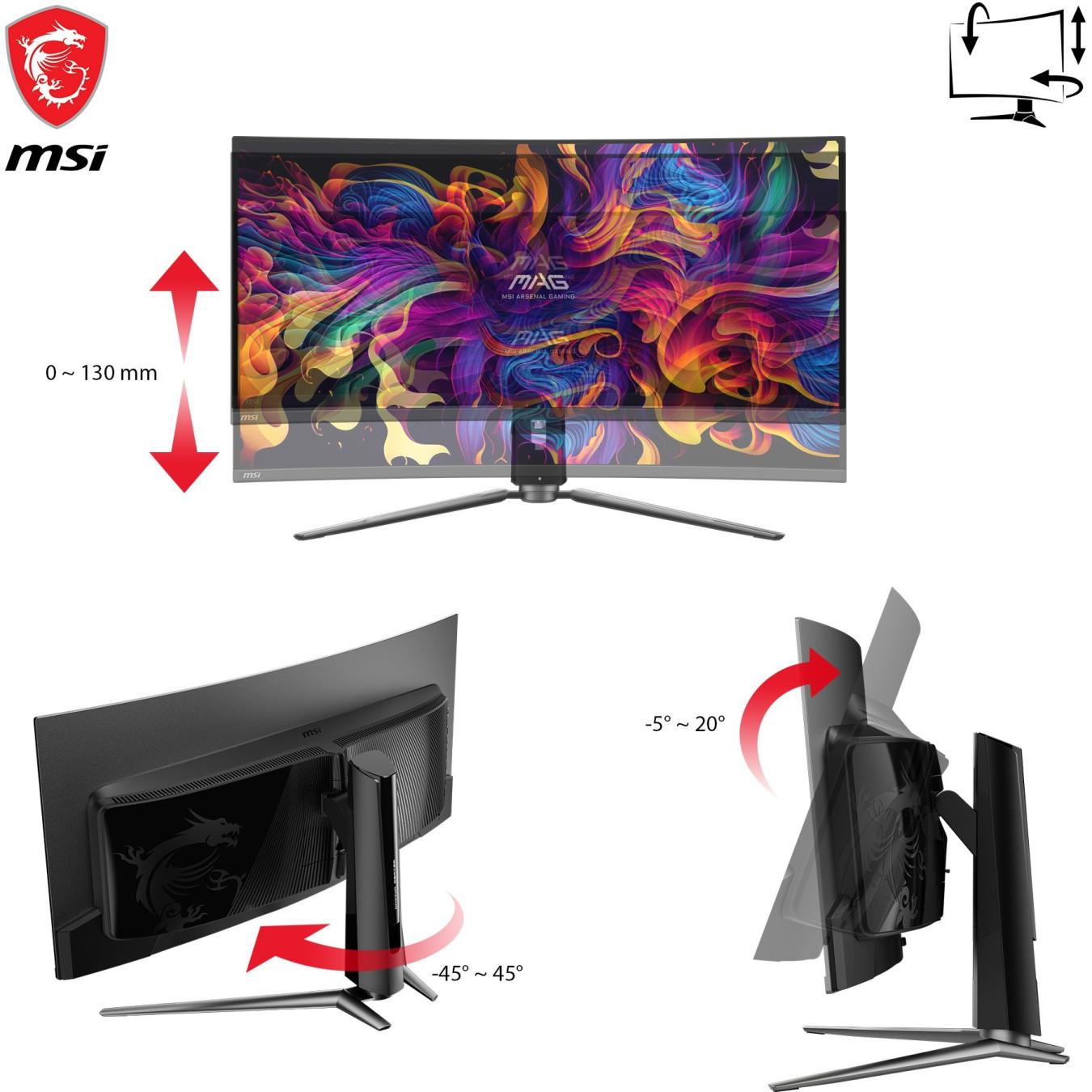 MSI MAG 341CQPDE - 34in Curved QD-OLED Ultrawide 3440x1440 175Hz 0.03ms Black — Buy in Cyprus with Fast Delivery